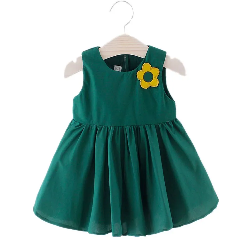 

Baby Dress Summer Kids Girls Cartoon Sunflower Angel Feathers bebek elbise casual Sleeveless Princess Dresse Clothes Children