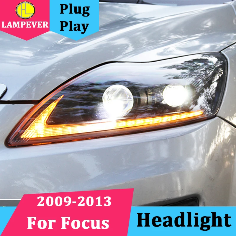 2 шт. светодиодный фары для Ford Focus 2009 2013 комплект ксеноновых фар Высокопрочная