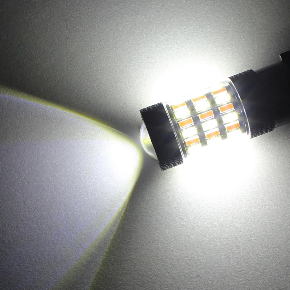 YSY 2 шт. белый + янтарный T20 7440 W21W 4014 60 SMD светодиодный неполярный без ошибок Canbus