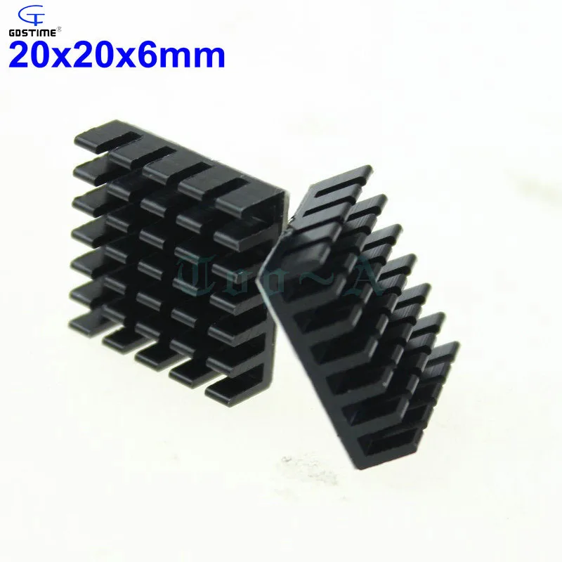 

Gdstime 20pcs 20mmx20mmx6mm High Quality Black Aluminum Heatsink 20mm With 3M Tape For Computer Chip CPU Cooling 2cm wholesale