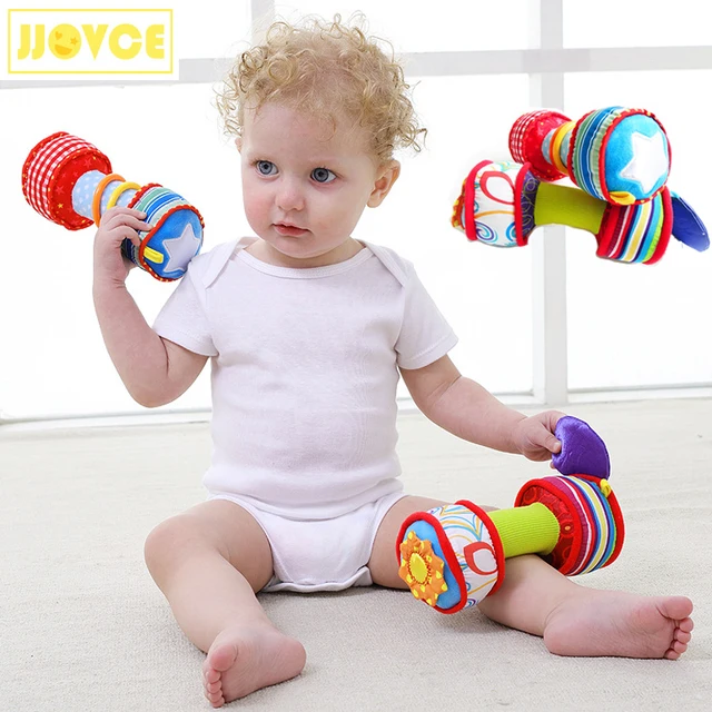 JJOVCE Baby Toys Plush Dumbbells Soft Hand Bell Baby Rattles Baby