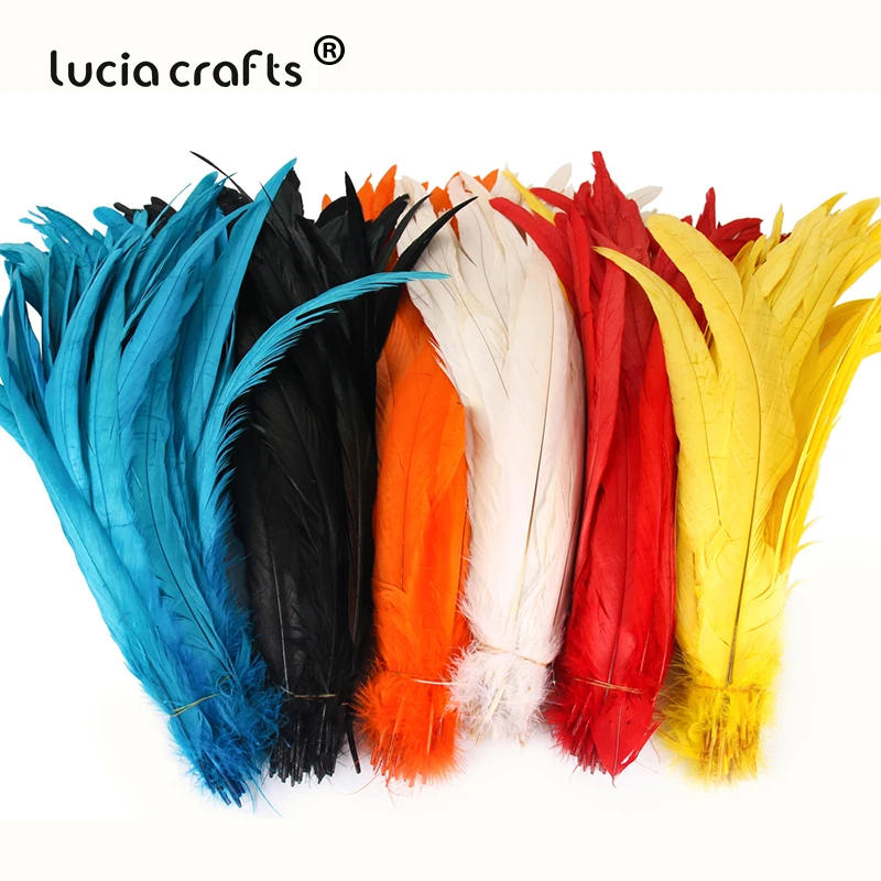 Lucia Crafts 10 шт./лот 30-35 см Перья DIY Свадебные украшения Аксессуары Шлейфы для