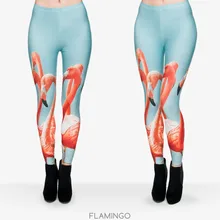 Леггинсы Фламинго с 3D принтом фламинго для женщин и девочек Забавные повседневные стандартные леггинсы
