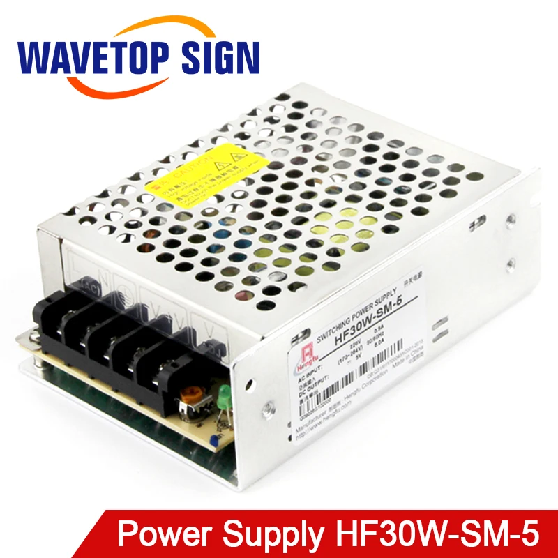 

WaveTopSign HuFeng HF30W-SM-5 Switching Power Supply 5V 6A 30W for Laser Mark Machine Controller