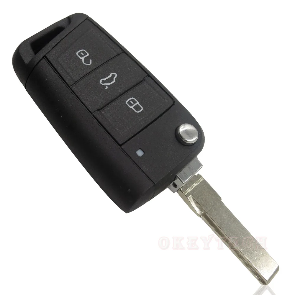 

EKIY High Quality 3 Button Remote Key Shell Modified Folding Flip Car Key Cover Case For Volkswagen VW Golf 7 Skoda Octavia A7