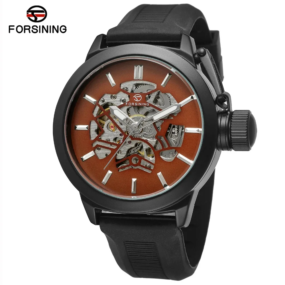 

FORSINING Men's New Design Antique Automatic Movement Steampunk Quality Wrist Watch With Leather Strap Factory Price FSG8128M3