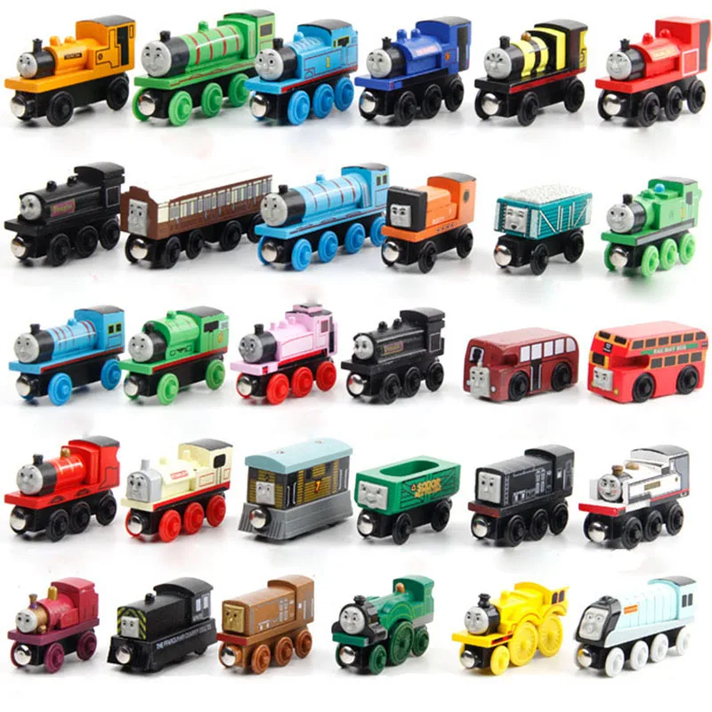 

5PCS Wood Train Toy Children's Model Traffic Toys 2 Railway Engine+ 3 Cargo Box Car Toy Train Model for Toddler Kid Gift