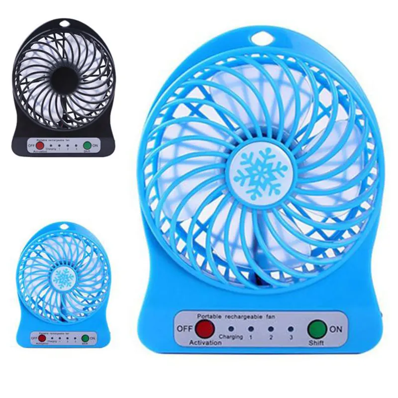 Portable Rechargeable LED Light Fan Air Cooler Mini Desk US.vi