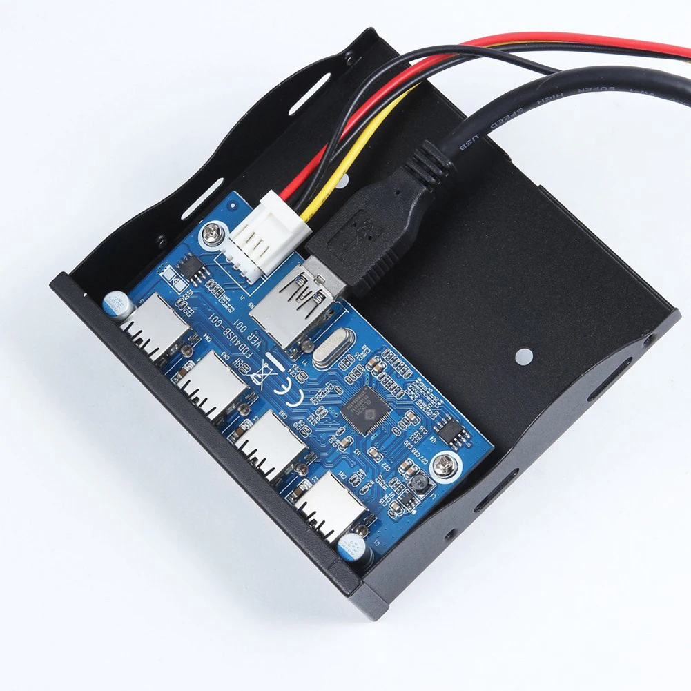 E-SDS USB 3.0 19PIN 3.5 بوصة 4 USB محاور قرص مرن الجبهة لوحة ل كمبيوتر مكتبي PC