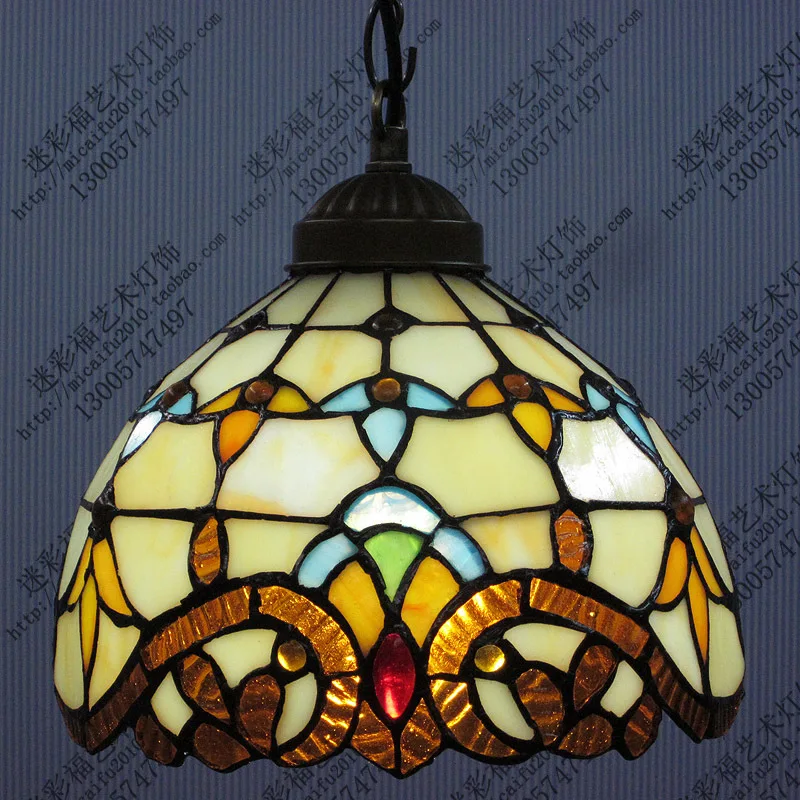 Тиффани-барокко витраж подвесной светильник E27 110-240 в цепь подвесные светильники освещение лампы для дома, гостиной столовой - Цвет корпуса: 8inch