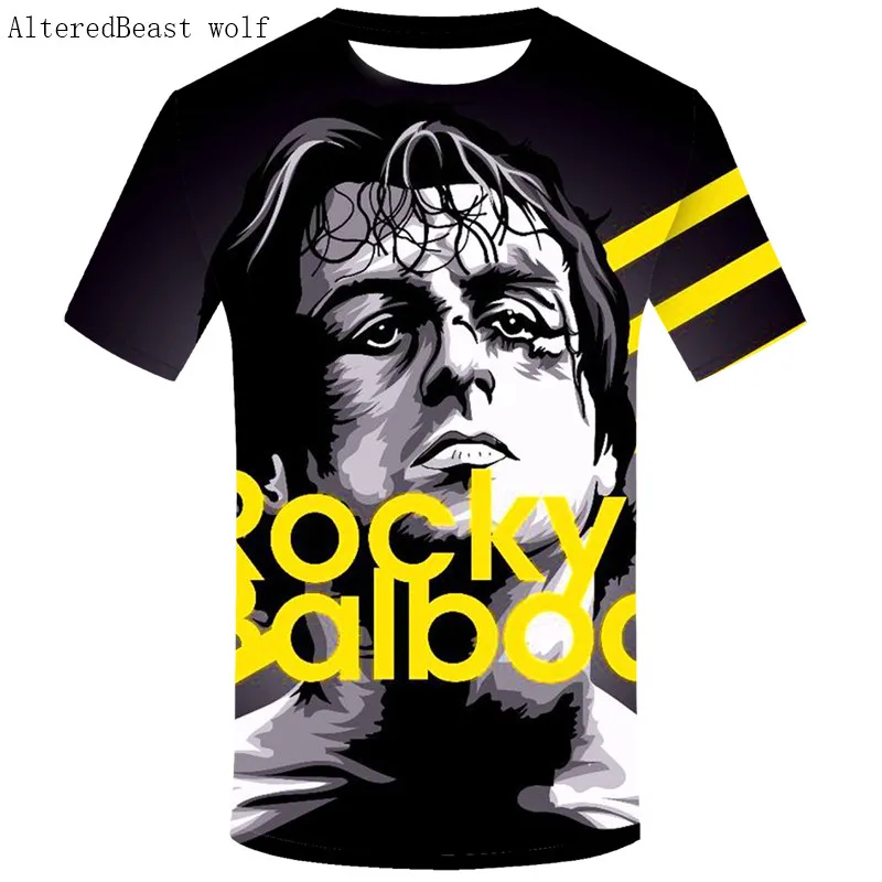 Модные мужские Рокки Бальбоа 3d футболка с круглым вырезом с короткими рукавами Мужская рубашка Stallone известные фильмы Рокки Бальбоа футболки мужские