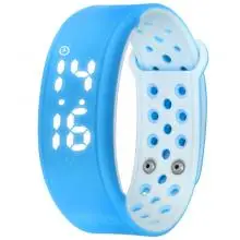IP67 Водонепроницаемый мягкий спортивный браслет из силикона шагомер активности Смарт-браслет для фитнеса светодиодный браслет-часы для IOS Android телефон - Цвет: Синий