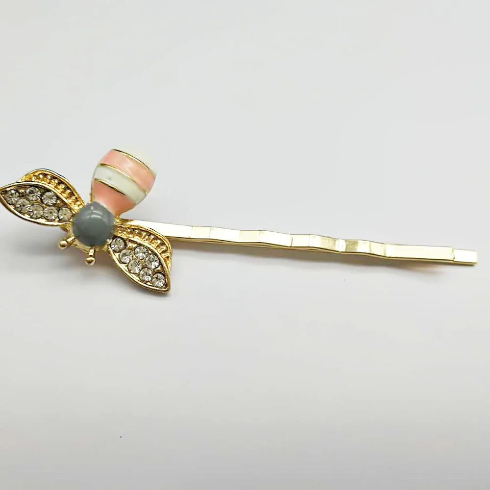 1PC Hair Clip Cute Bee Rhinestone Alloy Hairgrip Bee Rhinestone Hairgrip Girls Hair Clip Accessories Hairpin Hairpin Headwear