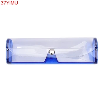 

Transparent Plastic Soft Eye Glasses Protector Case Metal Button Sunglasses Box