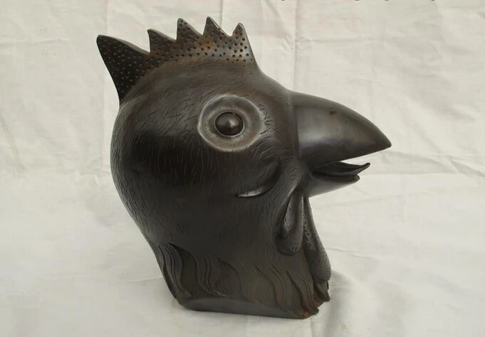 

wholesale factory Chinese Folk carved Bronze Palace twelve animal Chicken Cock Head statue