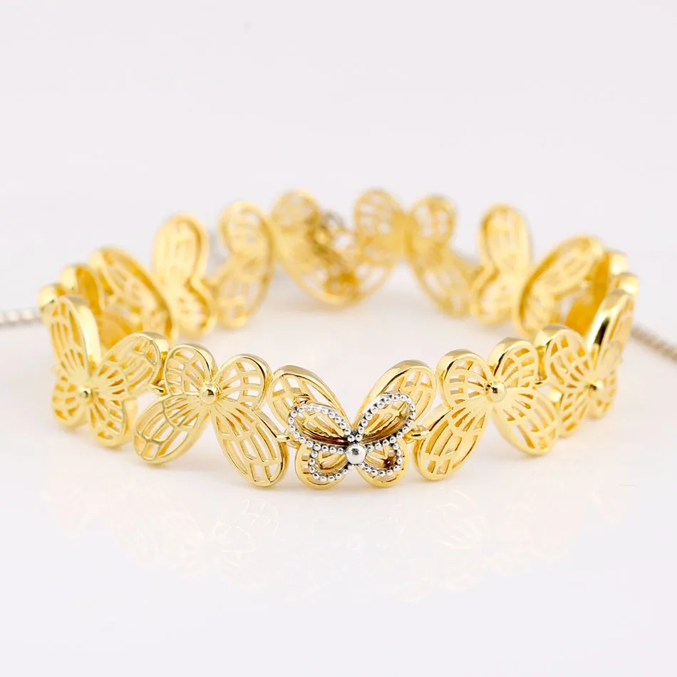 

New 925 Sterling Silver Bracelet Shine Openwork Butterflies Sliding Bracelet Bangle Fit Women Bead Charm Diy Pandora Jewelry