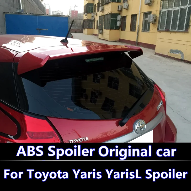

For 2014-2016 Toyota Yaris YarisL Spoiler high quality ABS Material Car Rear Wing Primer Color Rear Spoiler for toyota yarisL