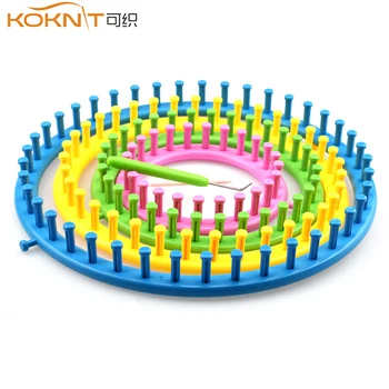 

KOKNIT 1 Color Round Cap Knitting Loom Machine with Needle Knitting DIY Knitting Kit Embroidery Tool 4 Sizes 14cm 19cm 24cm 29cm