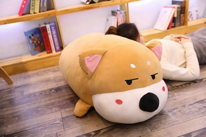 New Cute Shiba Inu doll fat puppy plush toy sleeping appease soft cute doll Children birthday gift 39inch 100cm DY50644 (1)