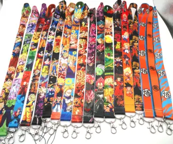 

Hot Sale! 10 pcs /20 pcs/30pcs cartoon Anime Dragon Ball Lanyard Neck Strap Card Bus ID Holders With Key Chain