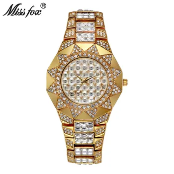 

Miss Fox Sun Womens Watches Top Brand Japan Movt Quartz Watch Female Diamond Solar Gold Watch Xfcs Fashion Ladies Wrist Watches