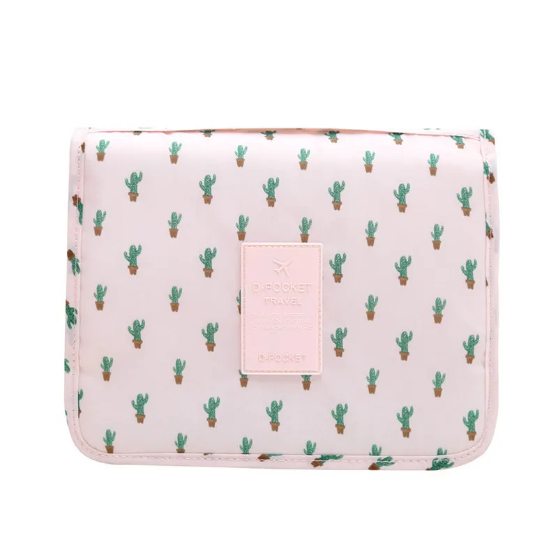 

PACGOTH Portable Hanging Polyester Cosmetic Cases Foldable Handbag Fruits Cactus Pattern Special Purpose Bag Multi-Functios 1PC