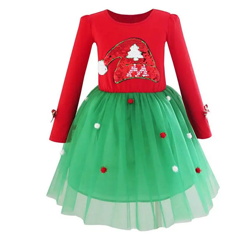 Xmas Kids Toddler Baby Girls Dress Christmas Pageant Princess Party