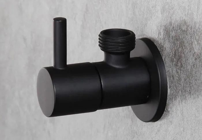 Медный водопроводный вентиль, настенный выход, мужской G1/", черные смесители для душа, латунный угловой клапан для ванной, аксессуары для ванной комнаты, AG888