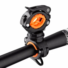 Wheel Cycling Bike Rotating Light Double LED Front Flashlight Lamp Pump Handlebar Bicycle Bracket