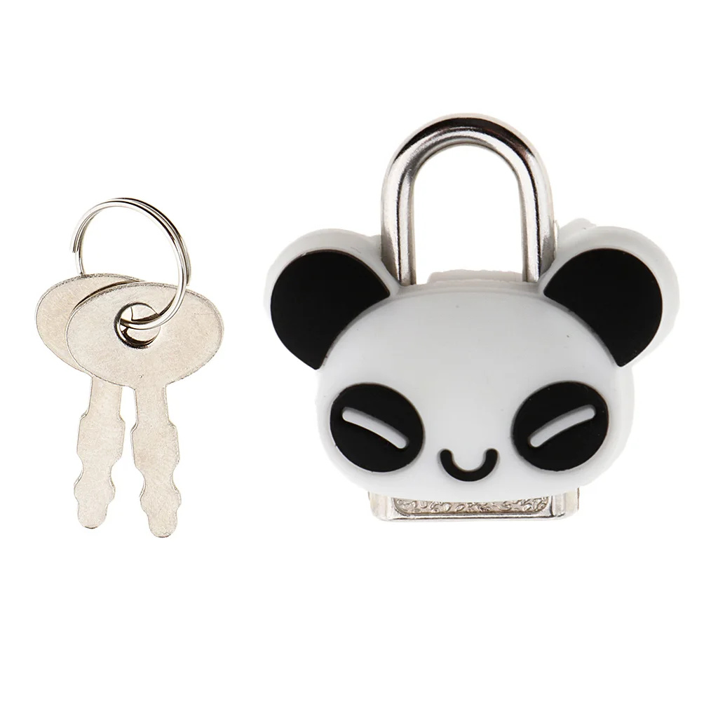 1 Set Small Metal Cartoon Padlock Tiny Box Luggage/Suitcase Craft Lock Key- Animal Shaped Cartoon Trunk Lock