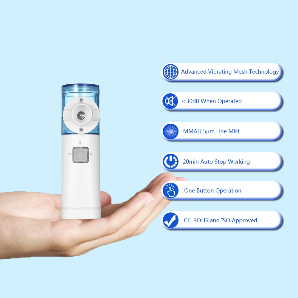 Carevas спецодежда медицинская ручной сетки небулайзер для астмы ХОБЛ портативный дыхательной медицины ингалятор Atmoizer Ultra Silent с масок