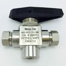 Нержавеющая сталь 316L 1/" Мама NPT 6000 PSI CNG 3(три) способ шаровой клапан для заправочная Колонка СПГ