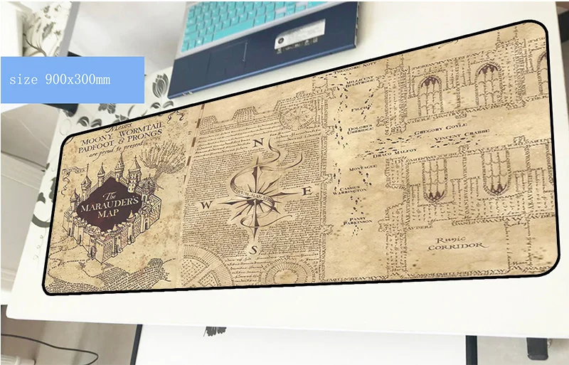 

Old Map pad mouse hot sales computer gamer mause pad 90x30cm padmouse Harry Potter mousepad ergonomic gadget office mats