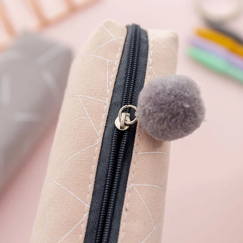 Чехол для карандашей, плюшевый, для девочек, Pensil Estuches Lapices Etui Pennen Hairball Estuche Escolar Kawaii Small Canvas Trousse Scolaire Stylo