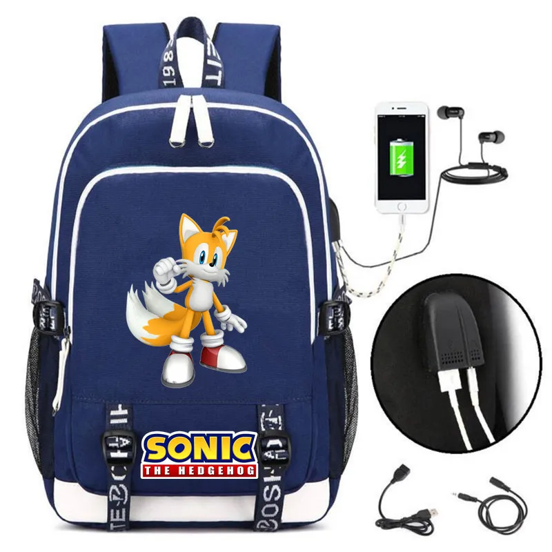 Игровой звуковой рюкзак с ежом Сумка ж/USB модный порт/наушники Рюкзак Сумка подростковая школьная сумка на плечо для ноутбука - Цвет: Style 12