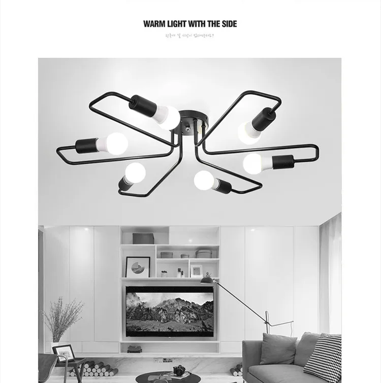Vintage Chandelier Ceiling Lamp E27 LED Lamparas De Techo Retro Industrial Home Decor Luminaria 5