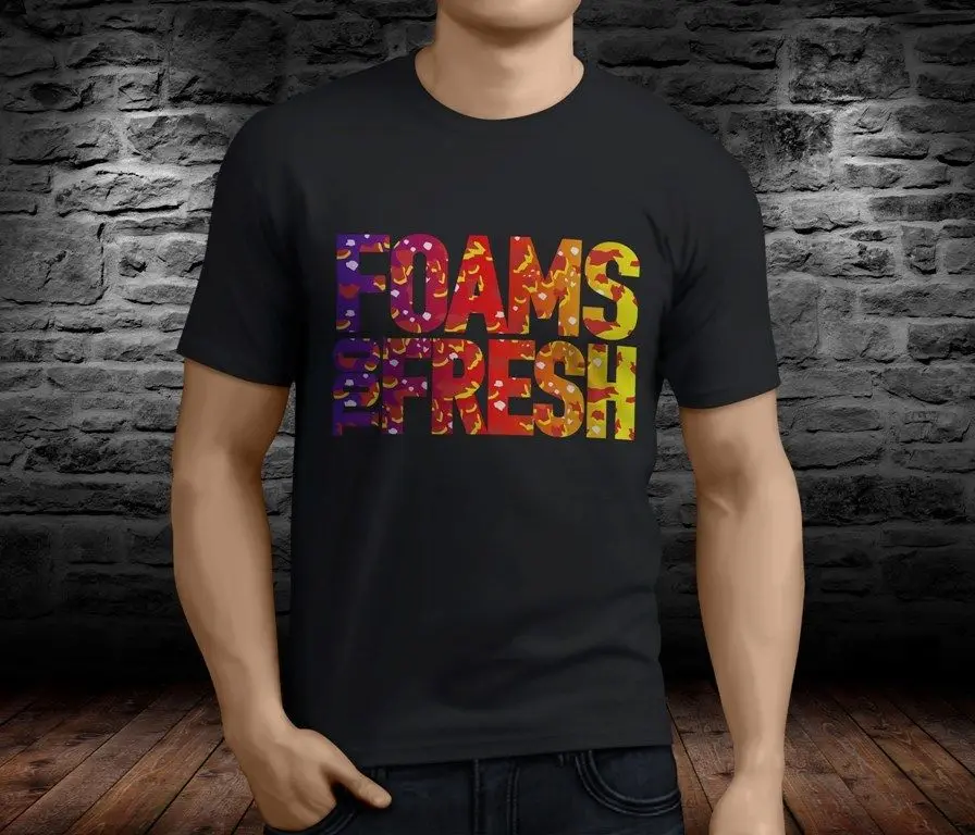Foams Too Fresh Inspired Air Foamposite Asteroid Men's Black T-shirt Size S-3XL New Pure Cotton Short Sleeves Mens T-Shirts | Мужская