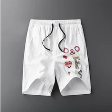 Белые Черные летние мужские повседневные шорты с буквенным принтом дышащие прямые шорты Карго удобная одежда 511