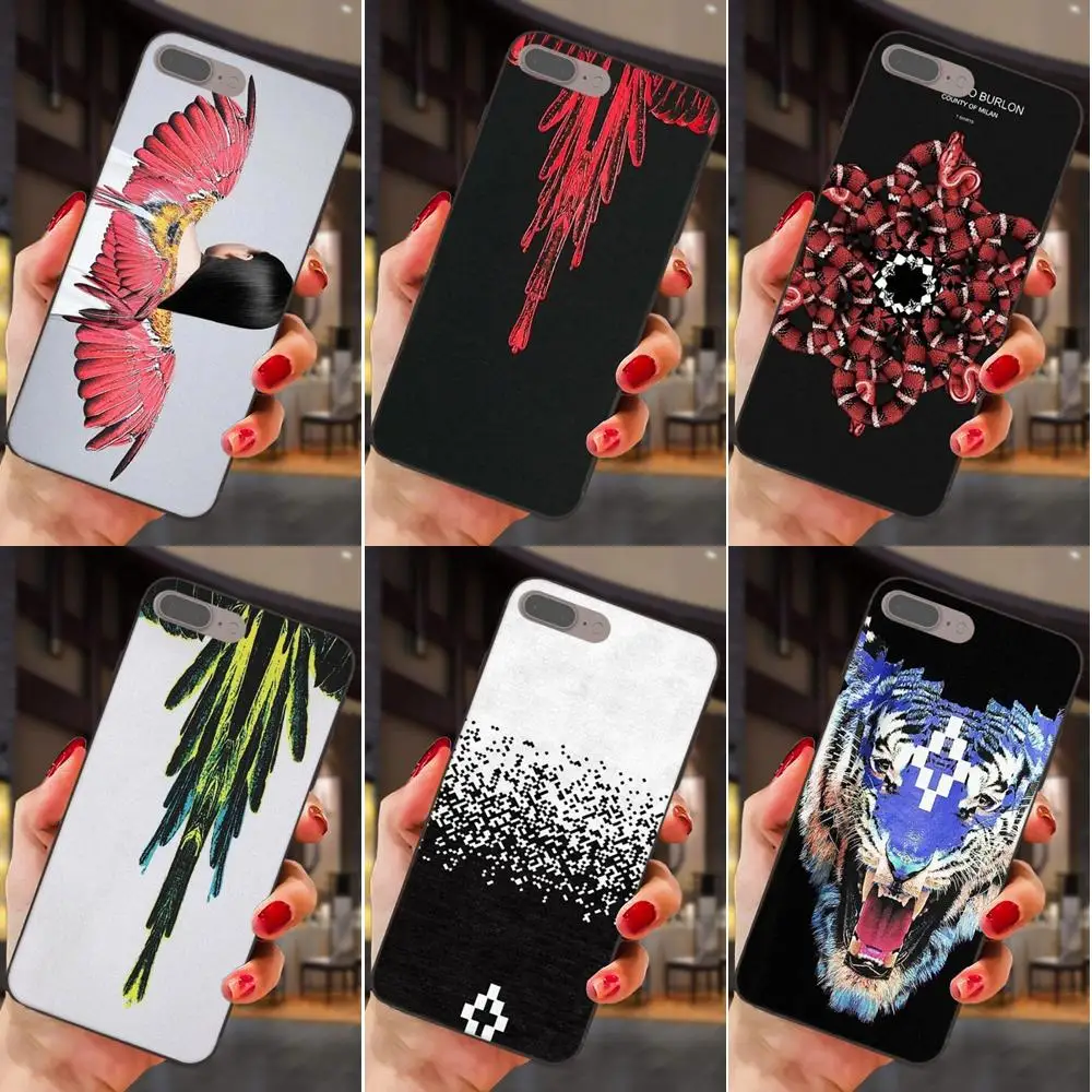 

Fashion Marcelo Burlon Feather For Xiaomi Mi Mix Max Note 2 2S 3 5X 6 6X 8 9 SE A1 A2 Lite Play Pro F1 Skin Thin Cell Case