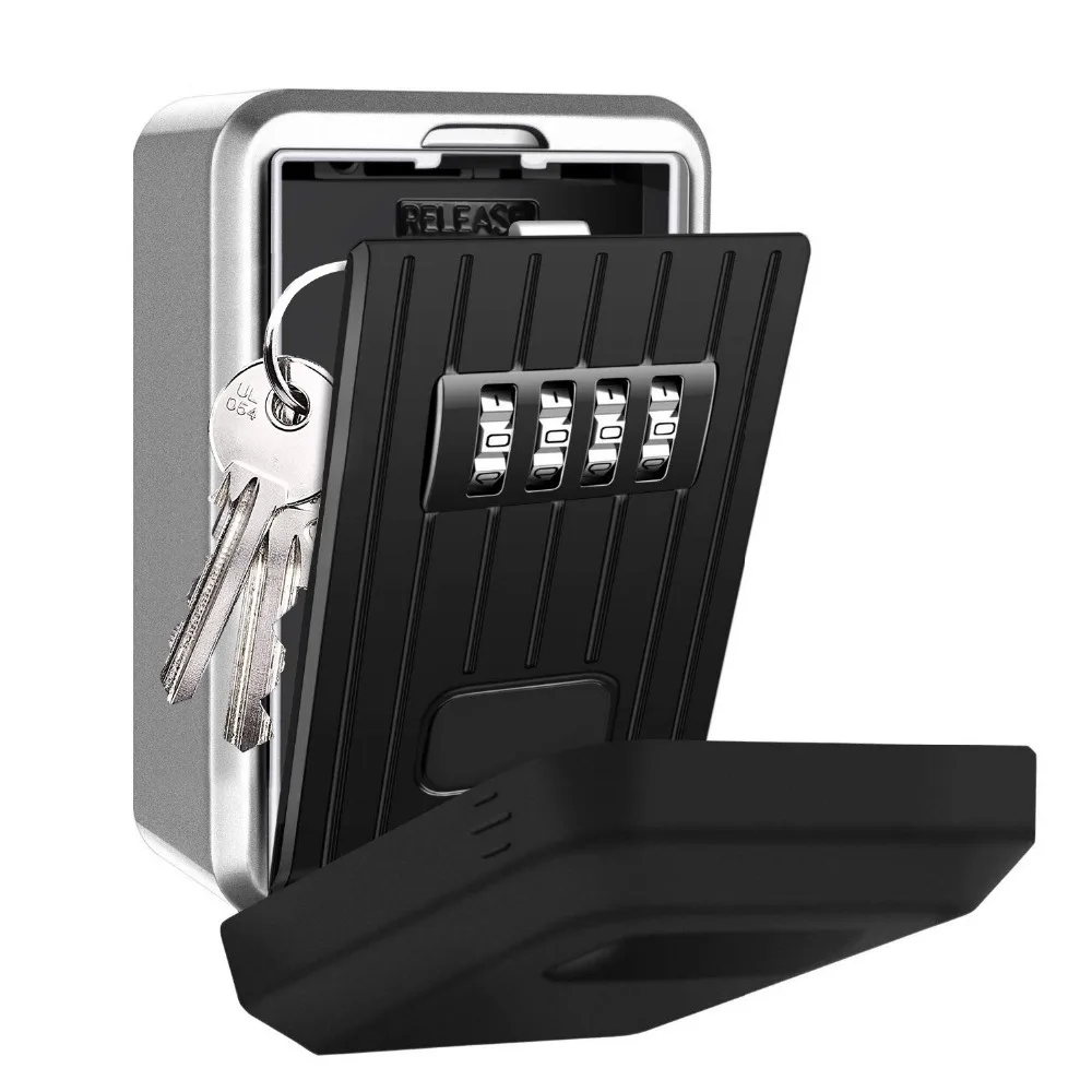

Wall Mounted Key Storage Organizer Boxes with 4 Digit Combination Lock Spare alloy house cards Key Box Metal Secret Safety Box