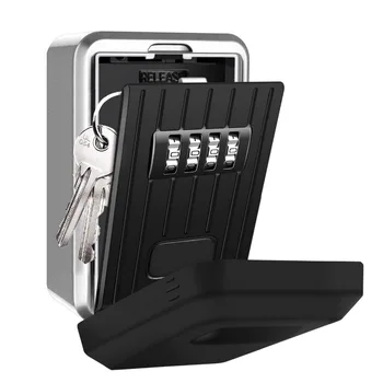 

Wall Mounted Key Storage Organizer Boxes with 4 Digit Combination Lock Spare alloy house cards Key Box Metal Secret Safety Box
