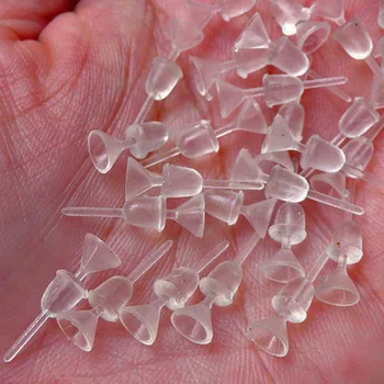 

Plastic Earring Post with Rubber Backs & 5mm Cup / Cone Earring Blank Stone Ear Studs (Clear/1000Sets/500Pairs/Hypoallergenic)