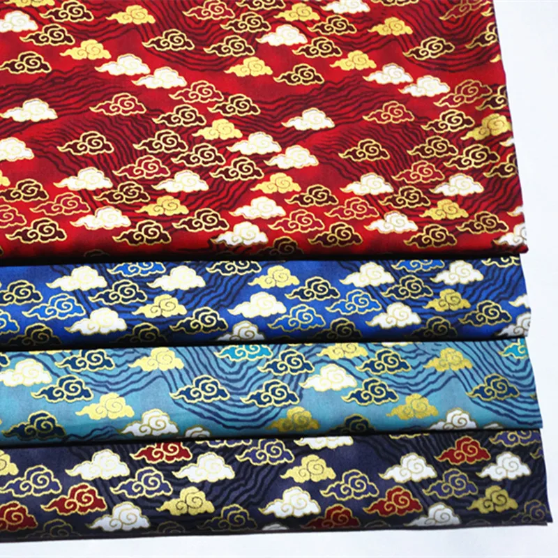 

half meter Japanese soft breeze gilt reactive clouds print fabric for handmade DIY mouth gold package bag B242