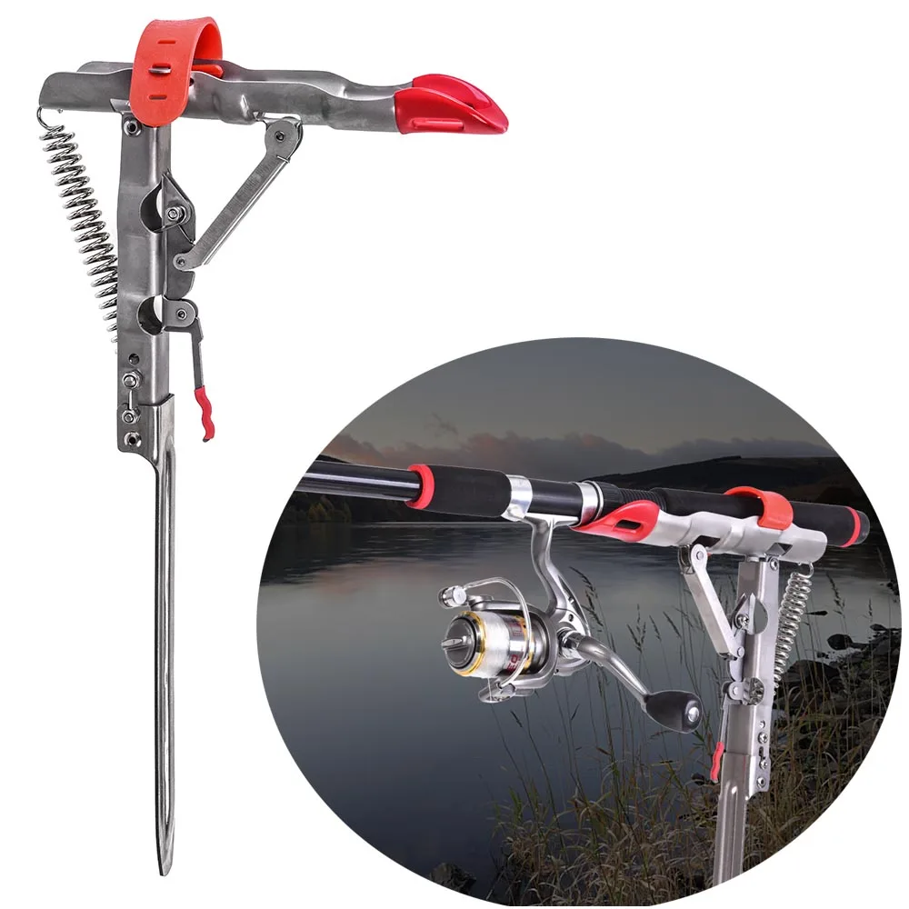 

Automatic Fishing Rod Holder Pole Fish Pole Bracket Standard Fishing tool Rod Holder Mount Steel 453g Carp Fishing Gear Pesca