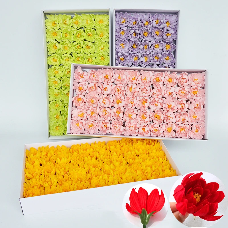

50PCS/BOX Soap Asters Flowers Head Artificial Flowers for Home Wedding Party Decoration DIY Valentine's Day Gift Fake Flowers