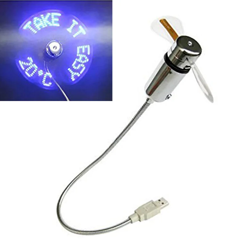 Flexible Gooseneck Mini USB Powered LED Cooling Flashing Temperature
