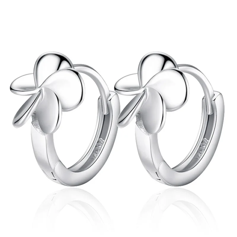 

100% 925 sterling silver new fashion flowers stud earrings for women jewelry wholesale Christmas gift drop shipping cheap