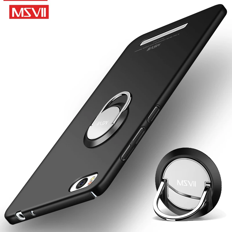MSVII Cover For Xiaomi Mi 4C Mi4c Case Ring Matte Cases Mi4 4 Xiomi Slim PC 4i Mi4i |
