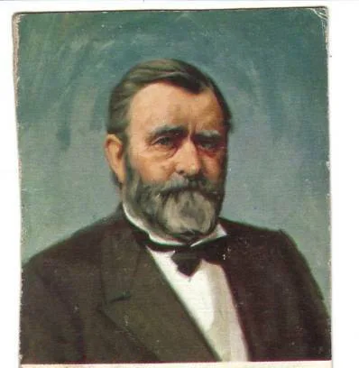 Old artist's antique hand-painted Oil Painting on canvas ： Ulysses S. Grant 18th President of the United States . | Дом и сад