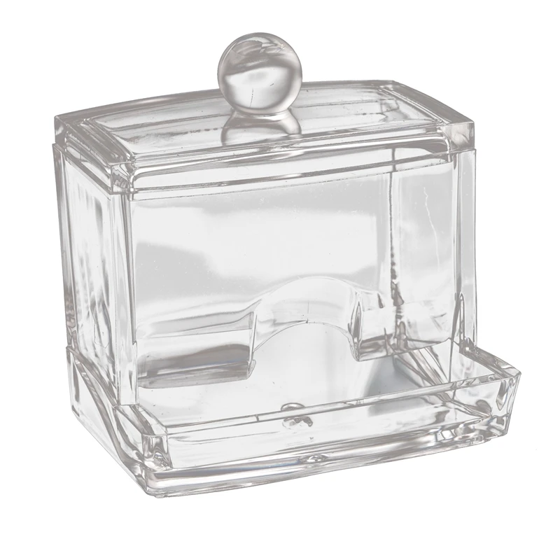 

New-Clear Acrylic Cotton Swab Makeup Case Stick Box Storage Stand Rack